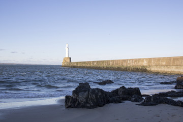 Aberdeen Lighthouse in front of Blue Sky