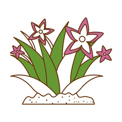 garden flower cultivated icon vector illustration design