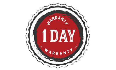 1 days warranty icon vintage rubber stamp guarantee