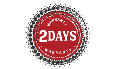 2 days warranty icon vintage rubber stamp guarantee