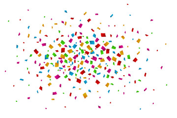Colorful Confetti Falling On White Background