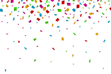 Colorful Confetti Falling On White Background