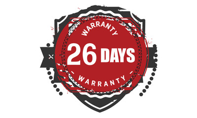 26 days warranty icon vintage rubber stamp guarantee