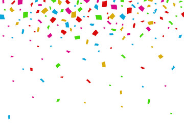 Colorful Confetti Falling On White Background - 194531738