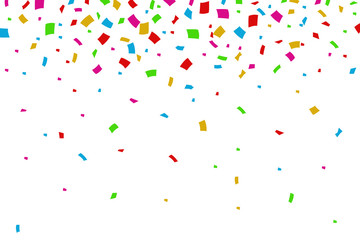 Colorful Confetti Falling On White Background