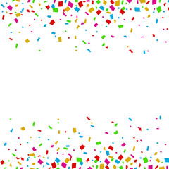 Colorful Confetti Falling On White Background