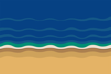 Fototapeta na wymiar Ocean beach flat graphic background