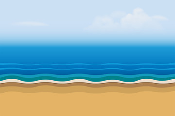 Ocean beach flat graphic background