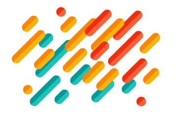 Colorful modern style abstract graphic with composition from various rounded shapes