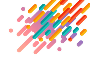 Colorful modern style abstract graphic with composition from various rounded shapes