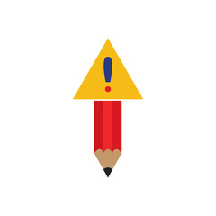 Warning Pencil Logo Icon Design