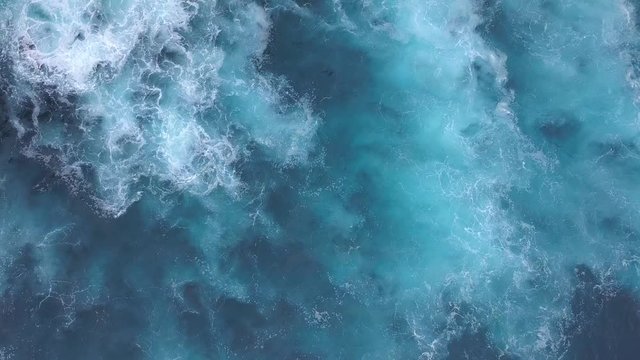 Beautiful Blue Sea Waves and Foam 4K Background Footage.