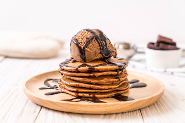 pancake with chocolate ice-cream