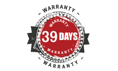 Fototapeta na wymiar 39 days warranty icon vintage rubber stamp guarantee