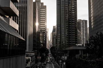 Urban Sunset City Shot of San Francisco