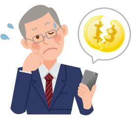 シニア　スマホ　ビットコイン　暴落