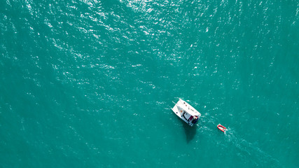 Yacht sailing at the sea space