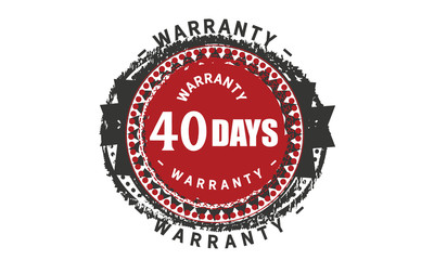 Fototapeta na wymiar 40 days warranty icon vintage rubber stamp guarantee