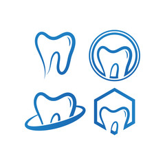 Clean dental tooth logo design template