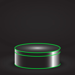 Pedestal or podium for display, Platform  with glow light . Vector illustration