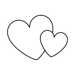 hearts love decoration romance image vector illustration thin line