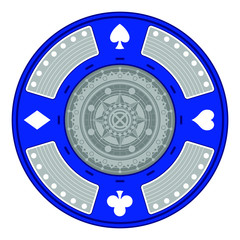Fancy Blue Poker Chip