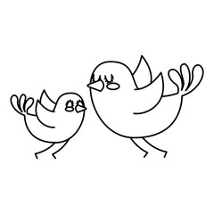beautiful flying birds lovely animal vector illustration thin line