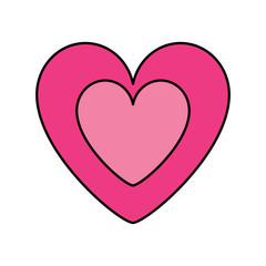 cute heart in love decoration image vector illustration