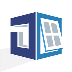 iconic logo with a combination of the window frame and the initial letter D