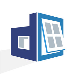 iconic logo with a combination of the window frame and the initial letter D