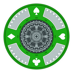 Green Poker Chip Design