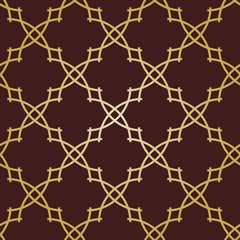 Naklejka premium Seamless golden ornament in arabian style. Geometric abstract background. Pattern for wallpapers and backgrounds