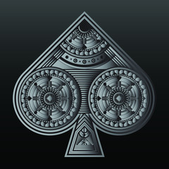 Ornate Poker Spade