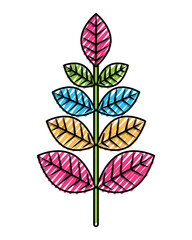 leaves branch decoration natural image vector illustration drawing image