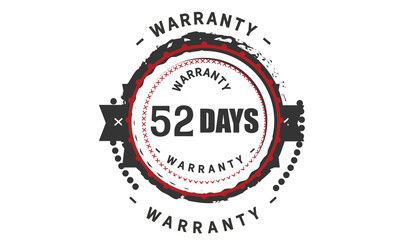 Fototapeta premium 52 days warranty icon vintage rubber stamp guarantee