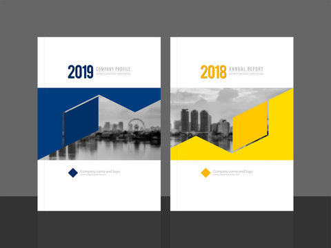 Business brochure cover design template corporate company profile or annual report catalog magazine flyer booklet leaflet. Cover page A4 landscape vector EPS-10 sample image with Gradient Mesh.