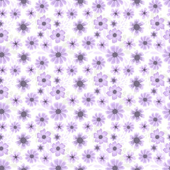 Cute pattern in flower. White background. Ditsy floral background. The elegant the template for fashion prints.