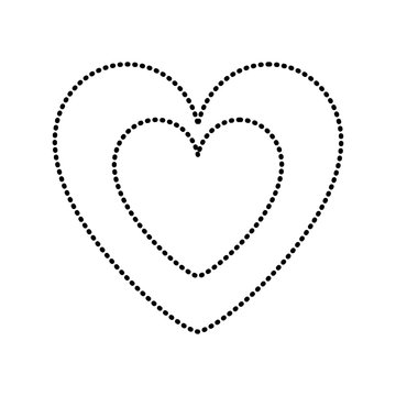 cute heart in love decoration vector illustration image