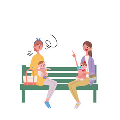 ママ友　トラブル　イラスト
