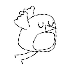 cute cartoon bird animal beauty vector illustration vector illustration dotted line