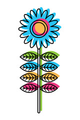 flower stem petals decoration image vector illustration