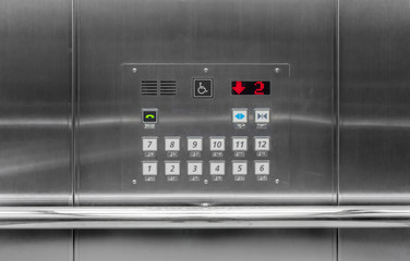 Elevator buttons panel or car operating panel (cop)