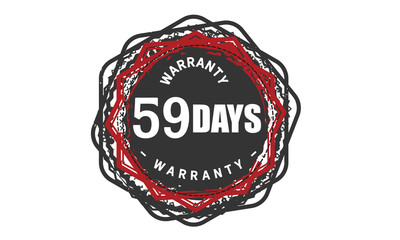 59 days warranty icon vintage rubber stamp guarantee