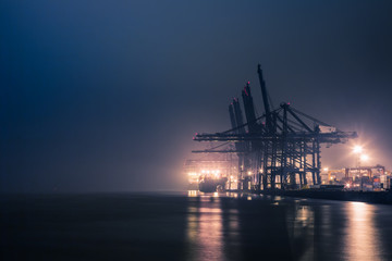 Fototapeta na wymiar container terminal at night,China.