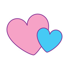 hearts love decoration romance image vector illustration pink and blue design