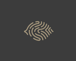 Eye fingerprint vector logo design. Scan vision creative logotype.