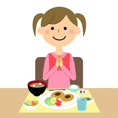 女の子　いただきます