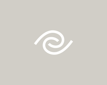 Eye swirl vector logo icon. Linear vision logotype.
