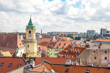 Panoramic Cityscape View of Old Town in Bratislava