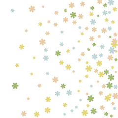 Delicate Floral Pattern with Simple Small Flowers for Greeting Card or Poster. Naive Daisy Flowers in Primitive Style. Vector Background for Spring or Summer Design.
